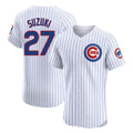 C.Cubs #27 Seiya Suzuki Player White Limited Elite Home Game Ddoa Stitched Jerseys