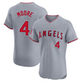 LA.Angels #4 Christian Moore Player Gray Home Limited Elite Ddoa Stitched Jerseys