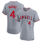 LA.Angels #4 Christian Moore Player Gray Home Limited Elite Ddoa Stitched Jerseys