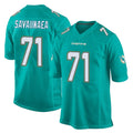 M.Dolphins #71 Jonah Savaiinaea Player Aqua Team Color Home Game Ddoa Stitched Jerseys
