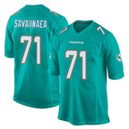 M.Dolphins #71 Jonah Savaiinaea Player Aqua Team Color Home Game Ddoa Stitched Jerseys