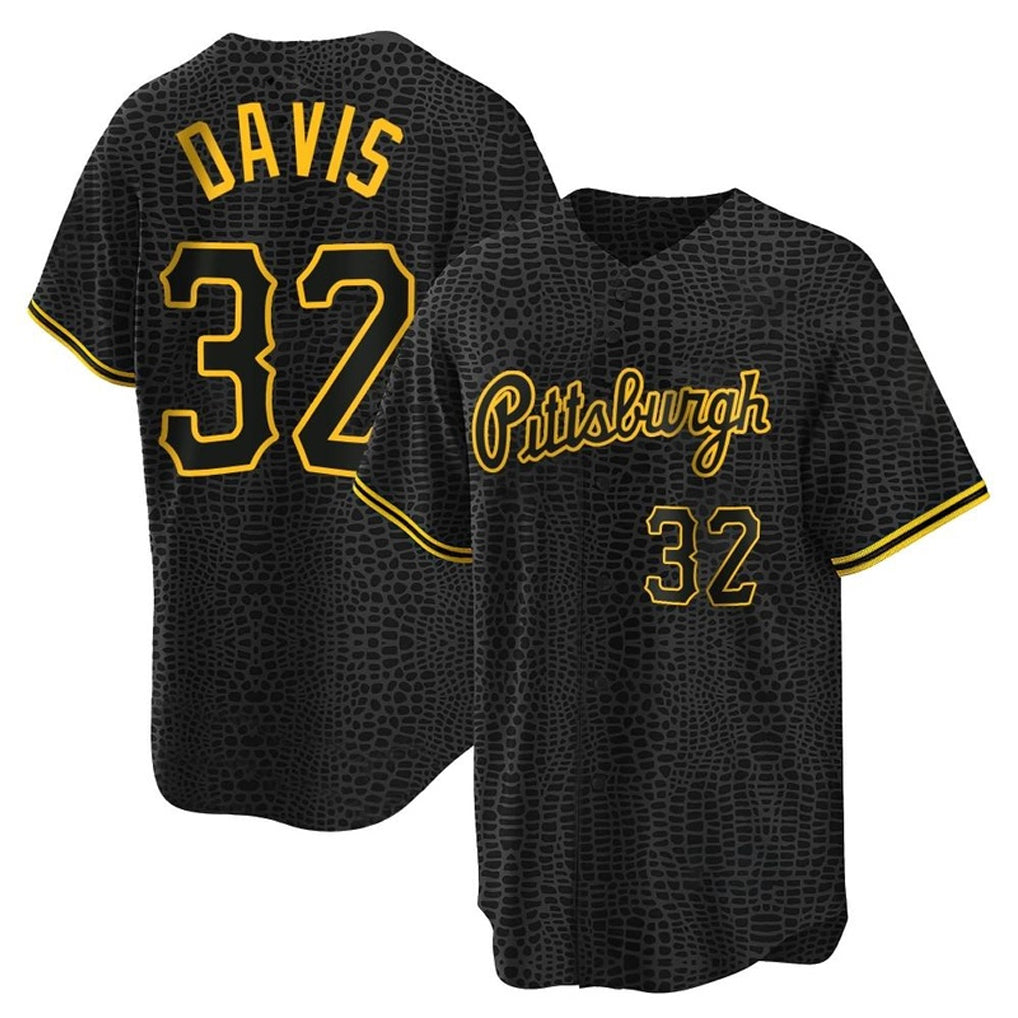P.Pirates #32 Henry Davis Player Black Snake Skin City Home Limited Ddoa Stitched Jerseys