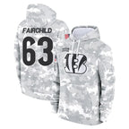 C.Bengals #63 Dylan Fairchild Player Arctic Camo Salute to Service Pullover Hoodie Limited Ddoa Stitched Jerseys