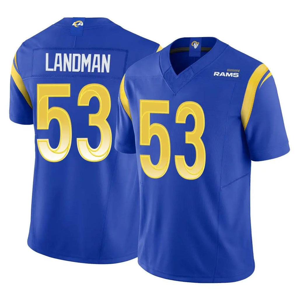 LA.Rams #53 Nate Landman Player Royal Limited Vapor F.U.S.E. Home Game Ddoa Stitched Jerseys