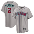 A.Diamondbacks #2 Geraldo Perdomo Player Gray Road Home Game Ddoa Stitched Jerseys