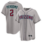 A.Diamondbacks #2 Geraldo Perdomo Player Gray Road Home Game Ddoa Stitched Jerseys
