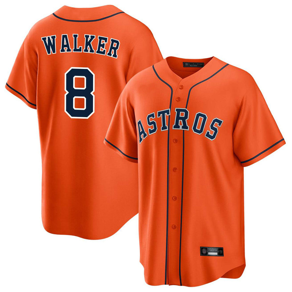 H.Astros #8 Christian Walker Player Orange Home Game Ddoa Stitched Jerseys