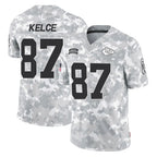 KC.Chiefs #87 Travis Kelce Player Arctic Camo Salute To Service Limited Game Ddoa Stitched Jerseys