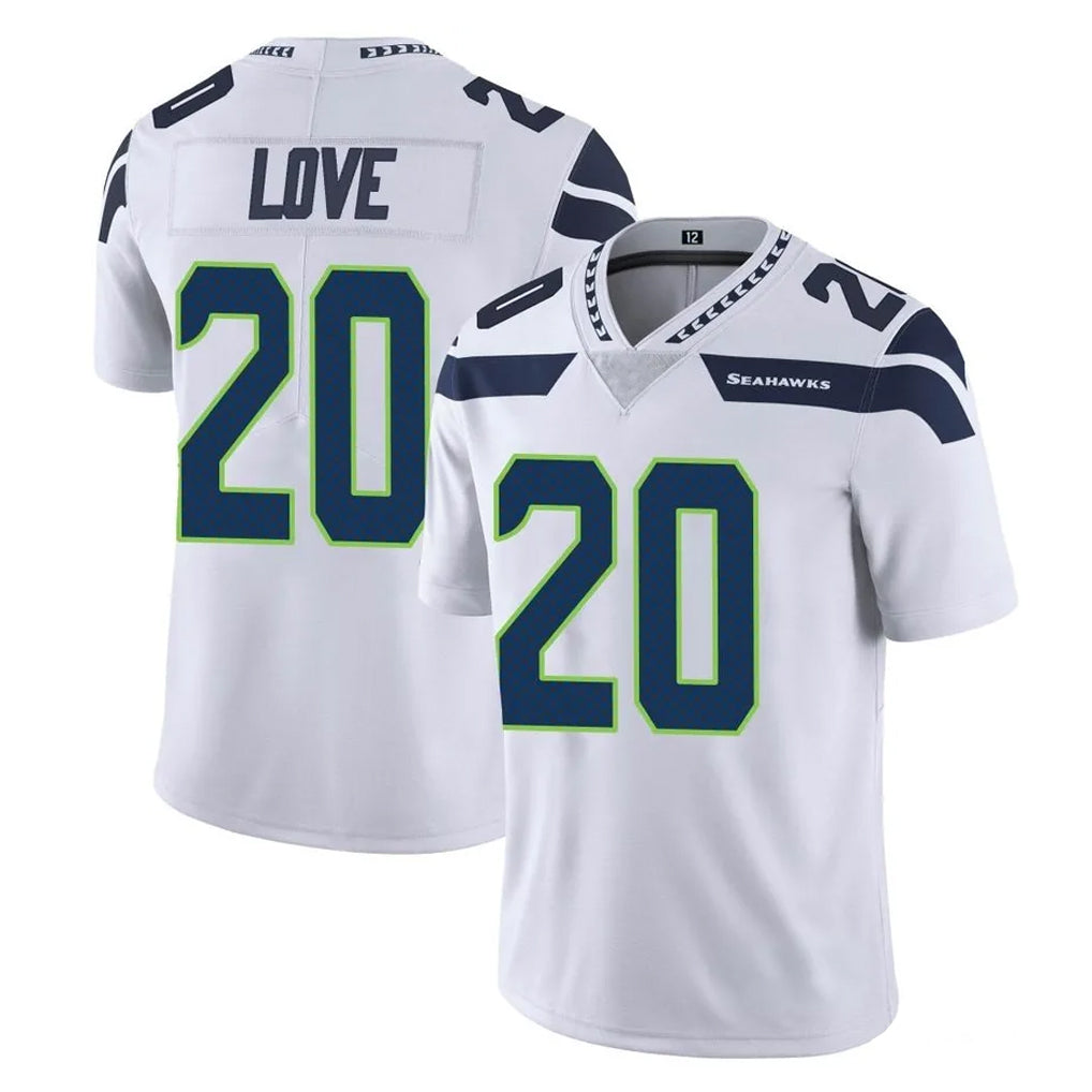 S.Seahawks #20 Julian Love Player White Limited Vapor Untouchable Home Game Ddoa Stitched Jerseys