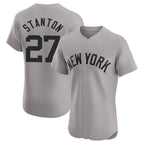 NY.Yankees #27 Giancarlo Stanton Player Gray Limited Elite Home Ddoa Stitched Jerseys