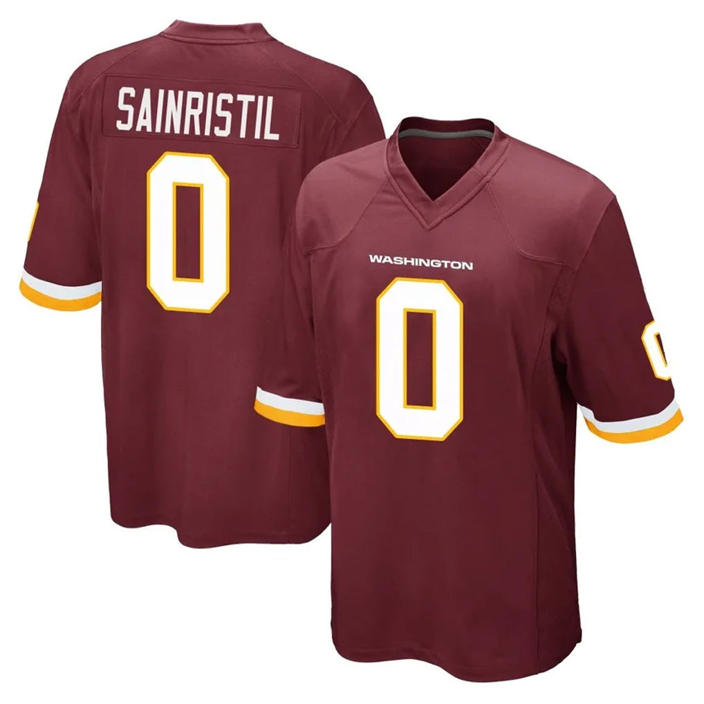 W.Commanders #0 Mike Sainristil Player Burgundy Team Color Home Game Ddoa Stitched Jerseys