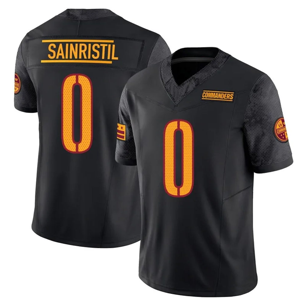 W.Commanders #0 Mike Sainristil Player Black Limited Vapor F.U.S.E. Home Game Ddoa Stitched Jerseys