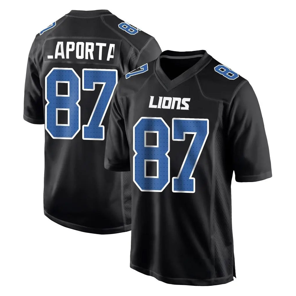 D.Lions #87 Sam LaPorta Player Black Fashion Home Game Ddoa Stitched Jerseys