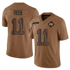 GB.Packers #11 Jayden Reed Player Brown Salute To Service Limited Ddoa Stitched Jerseys