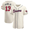 A.Braves #13 Ronald Acuna Jr Player Cream Limited Elite Home Game Ddoa Stitched Jerseys