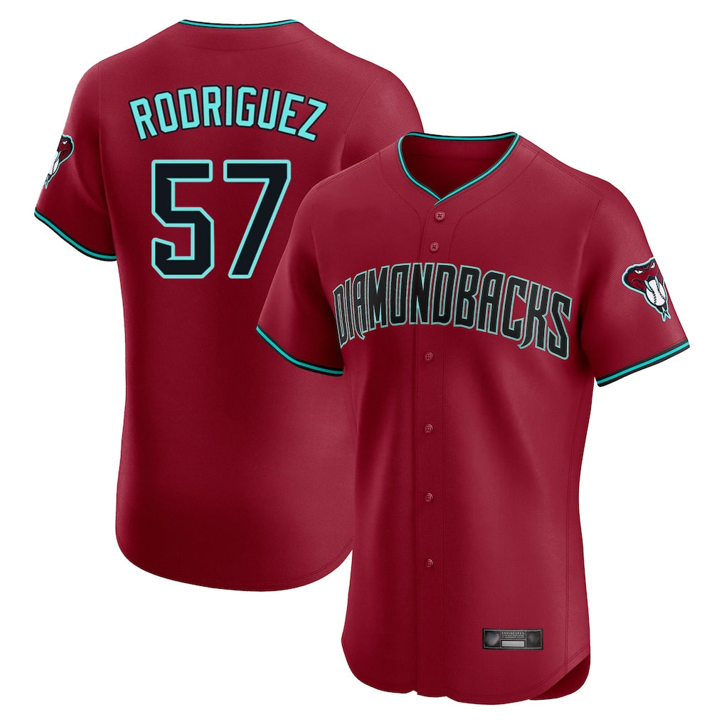 A.Diamondbacks #57 Eduardo Rodriguez Player Red Limited Elite Home Game Ddoa Stitched Jerseys