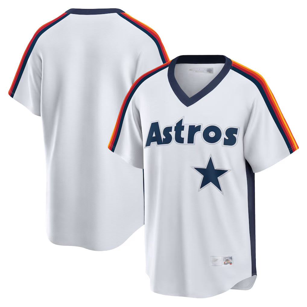 H.Astros ## Astros Blank Player White Cooperstown Collection T-shirt Ddoa Stitched Jerseys