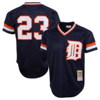D.Tigers #23 Kirk Gibson Player Navy Mitchell & Ness 1984 Mesh Batting Practice  T-shirt Ddoa Stitched Jerseys