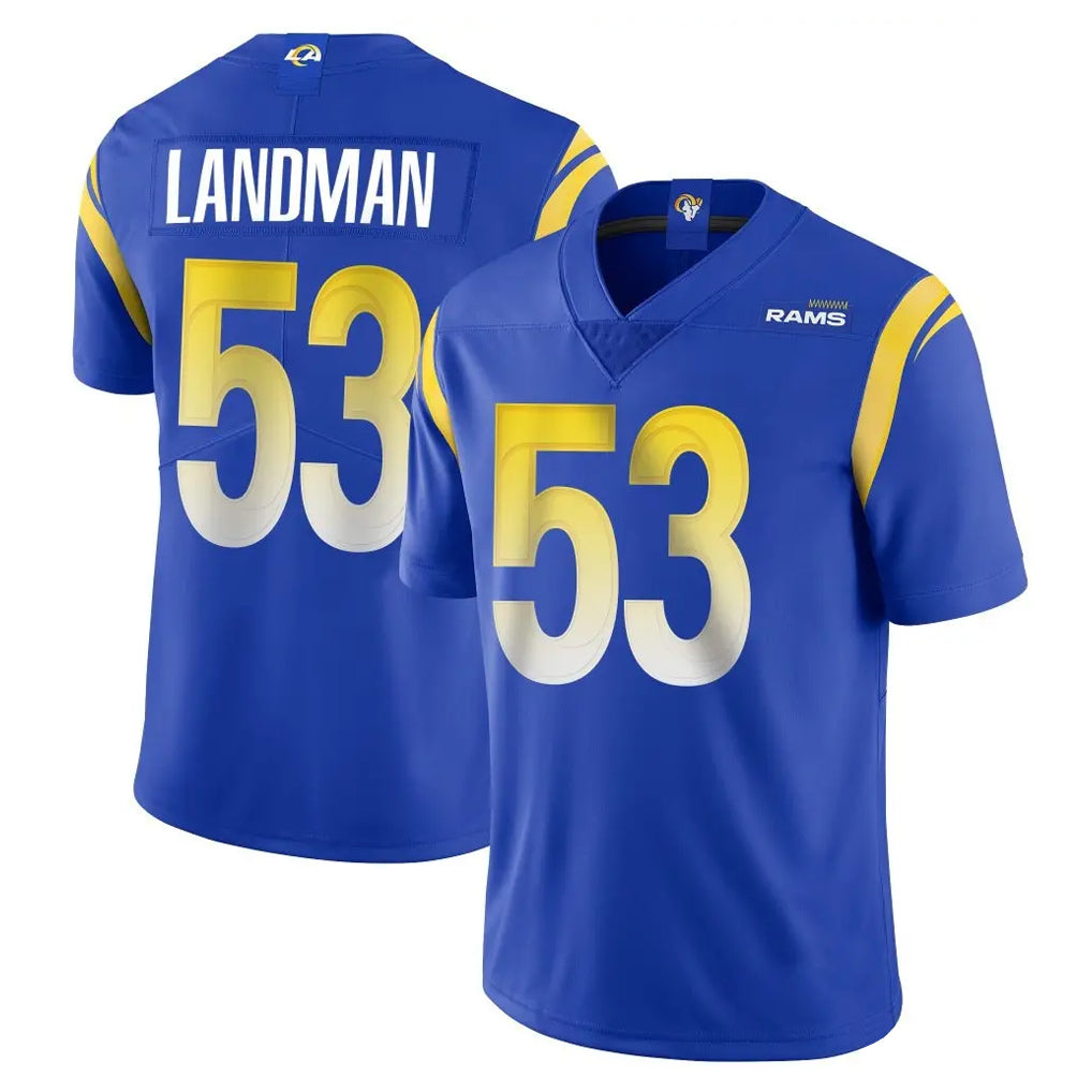 LA.Rams #53 Nate Landman Player Royal Limited Vapor Untouchable Home Game Ddoa Stitched Jerseys