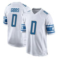 D.Lions #0 Jahmyr Gibbs Player White Home Game Ddoa Stitched Jerseys