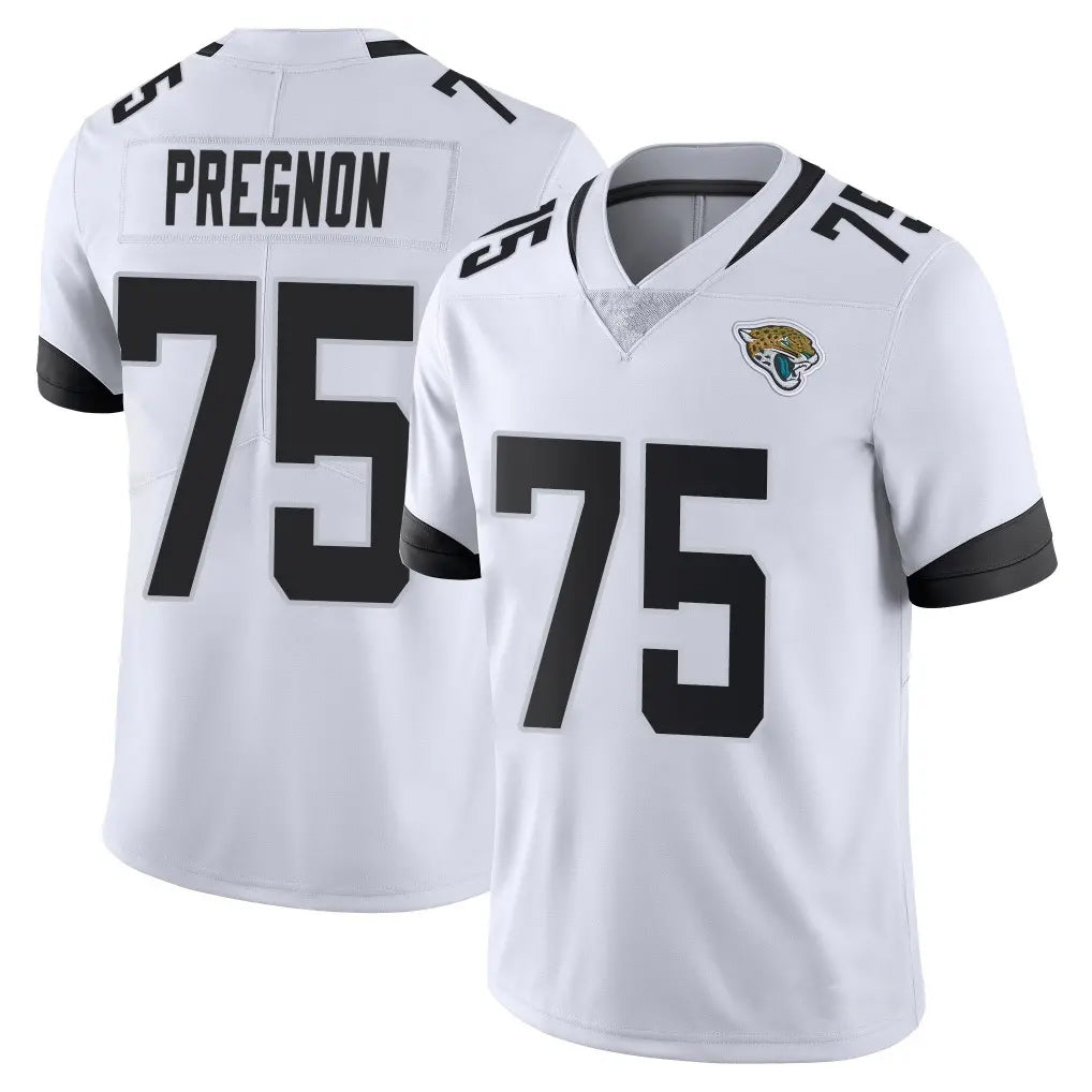 J.Jaguars #75 Emmanuel Pregnon Player White Vapor Untouchable Limited Home Game Ddoa Stitched Jerseys