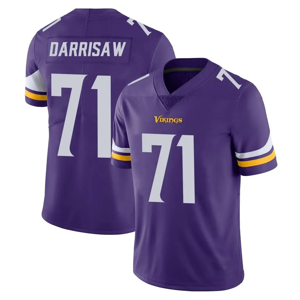 M.Vikings #71 Christian Darrisaw Player Purple Limited Vapor Untouchable Home Game Ddoa Stitched Jerseys