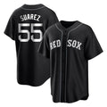 B.Red Sox #55 Ranger Su¨¢rez Player Black Home Game Ddoa Stitched Jerseys
