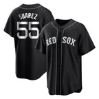B.Red Sox #55 Ranger Su¨¢rez Player Black Home Game Ddoa Stitched Jerseys