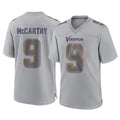 M.Vikings #9 J.J. McCarthy Player Gray Atmosphere Fashion Home Game Ddoa Stitched Jerseys