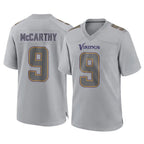 M.Vikings #9 J.J. McCarthy Player Gray Atmosphere Fashion Home Game Ddoa Stitched Jerseys