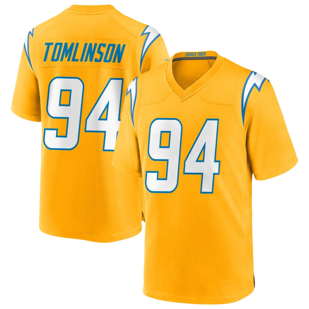 LA.Chargers #94 Dalvin Tomlinson Player Gold Home Game Ddoa Stitched Jerseys