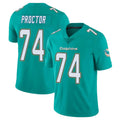 M.Dolphins #74 Kadyn Proctor Player Aqua Limited Vapor Untouchable Home Game Ddoa Stitched Jerseys