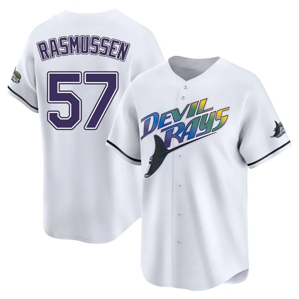 T.Bay Rays #57 Drew Rasmussen Player White City Connect Home Ddoa Stitched Jerseys