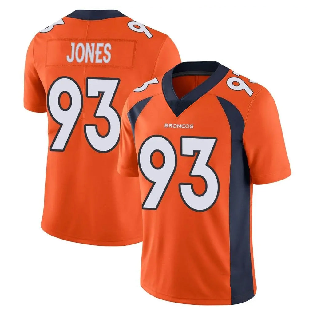 D.Broncos #93 D.J. Jones Player Orange Color Vapor Untouchable Limited Game Ddoa Stitched Jerseys