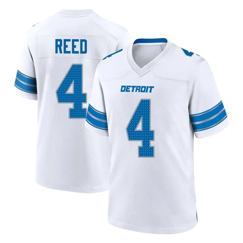 D.Lions #4 D.J. Reed Player White Alternate Home Game Ddoa Stitched Jerseys