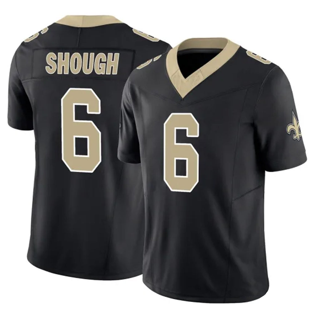 NO.Saints #6 Tyler Shough Player Black Limited Vapor F.U.S.E. Home Game Ddoa Stitched Jerseys