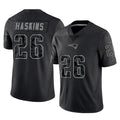 NE.Patriots #26 Hassan Haskins Player Black Reflective LImited Home Game Ddoa Stitched Jerseys