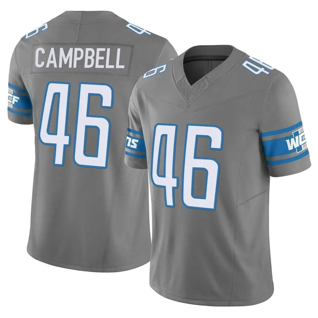 D.Lions #46 Jack Campbell Player Gray Vapor F.U.S.E. Limited Home Game Ddoa Stitched Jerseys