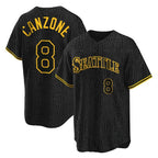 S.Mariners #8 Dominic Canzone Player Black Snake Skin City Home Limited Ddoa Stitched Jerseys