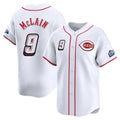 C.Reds #9 Matt McLain Player White Speedway Classic Home Limited Ddoa Stitched Jerseys