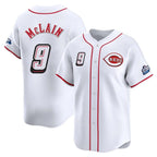 C.Reds #9 Matt McLain Player White Speedway Classic Home Limited Ddoa Stitched Jerseys