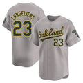 Athletics #23 Shea Langeliers Player Gray Road Limited Home Game Ddoa Stitched Jerseys