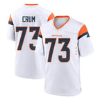 D.Broncos #73 Frank Crum Player White Home Game Ddoa Stitched Jerseys