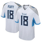 T.Titans #18 Cor'Dale Flott Player White Home Game Ddoa Stitched Jerseys