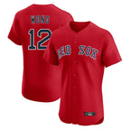 B.Red Sox #12 Connor Wong Player Red Limited Elite Home Game Ddoa Stitched Jerseys