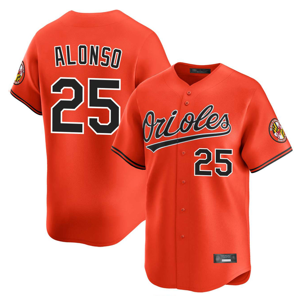 B.Orioles #25 Pete Alonso Player Orange Limited Home Game Ddoa Stitched Jerseys