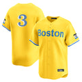 B.Red Sox #3 Ceddanne Rafaela Player Yellow Limited Home Game Ddoa Stitched Jerseys
