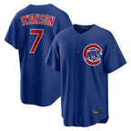 C.Cubs #7 Dansby Swanson Player Royal Home Game Ddoa Stitched Jerseys
