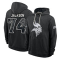 MN.Vikings #74 Donovan Jackson Player 2026 Black Logo Pullover Hoodies Limited Game Ddoa Stitched Jerseys