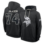 MN.Vikings #74 Donovan Jackson Player 2026 Black Logo Pullover Hoodies Limited Game Ddoa Stitched Jerseys